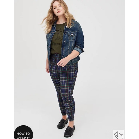 NWT TORRID Zip Skinny Pant - Luxe Ponte Tartan Plaid - Picture 4 of 6